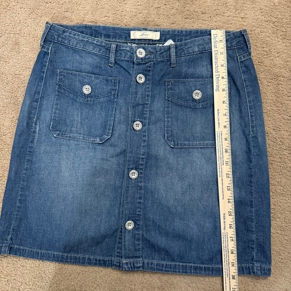 Levi's Red Tab Women's Jean Skirt Button Front‎ Denim Mini Skirt Accent Buttons - Picture 7 of 7